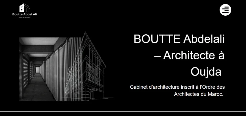 capture d'écran du site Boutte Architecte
