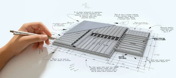 illustration représente un design technique